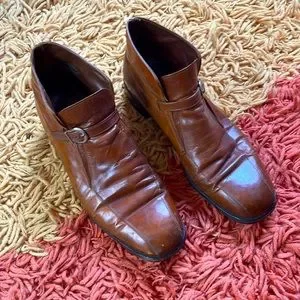 Vintage Men’s 11.5 C Florsheim Imperial leather brown ankle boots with buckle Buckle Boots Brown Florsheim for Men for Sale | Shop New  main image 3
